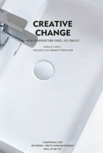 Rectangular Ceramic Vessel Sink – White Above-Counter Bathroom Basin - 图片 4