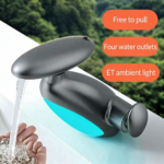 360° Flexible Pull-Out Bathroom Faucet with LED Ambient Light - 图片 2